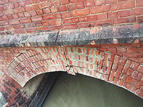 British-era bridge crack