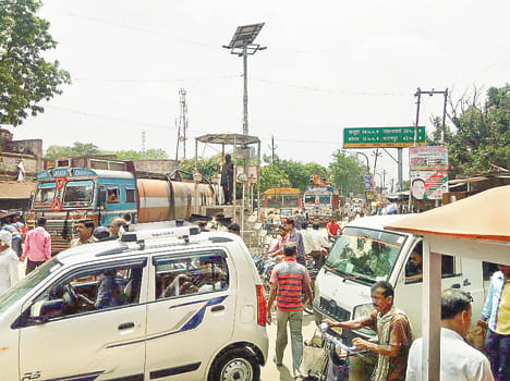 Vehicles were stranded for five hours in the jam