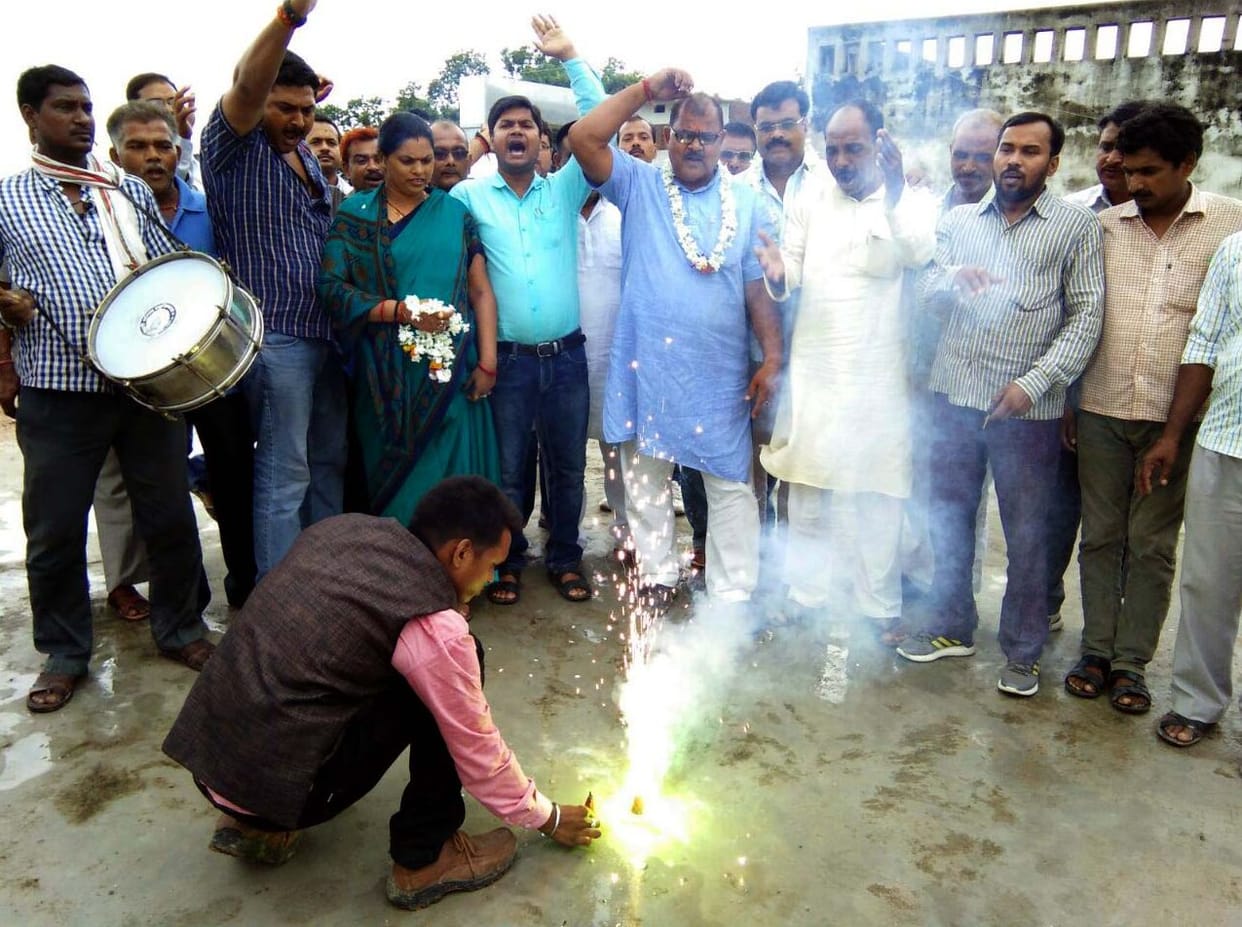 celebrate to become The minister  of Mahendra 