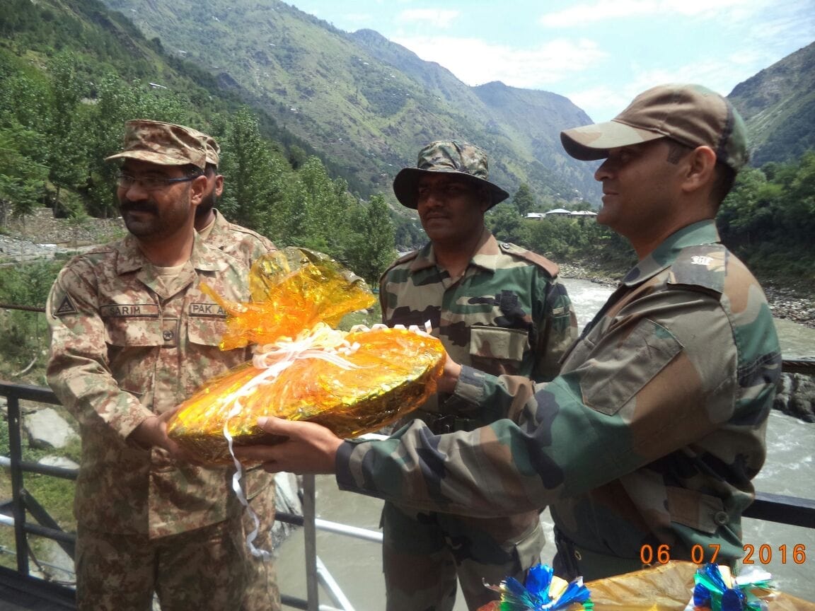 exchange of sweets on Border 