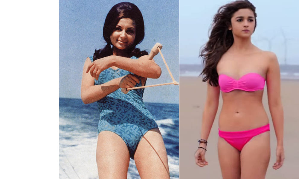 comparison in bikini style in bollywood