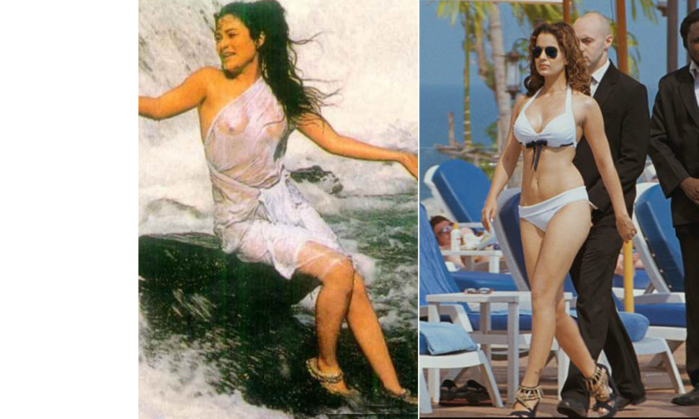 comparison in bikini style in bollywood