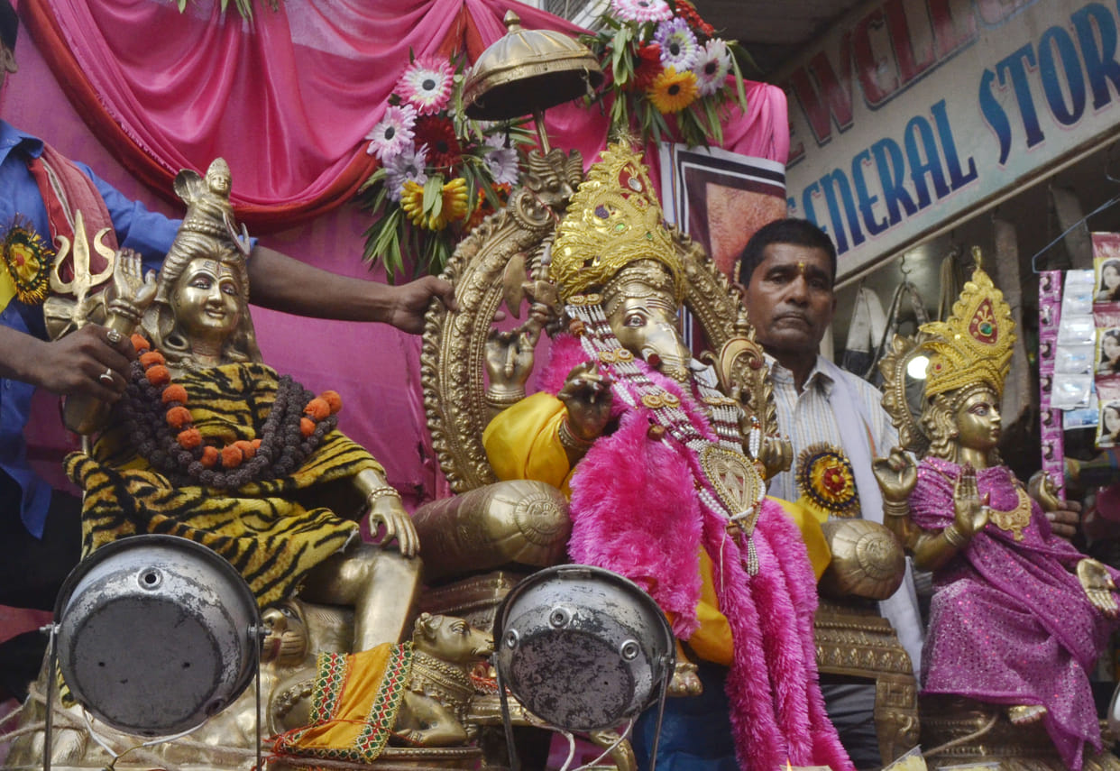 God out of fanfare Jagannath procession