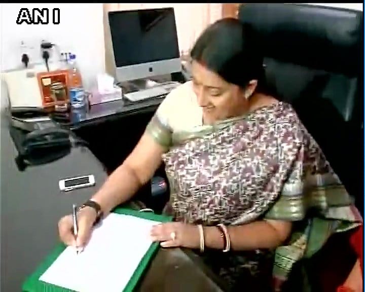 Smriti Irani answers after taken charge on Textiles Ministry.