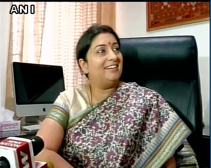 Smriti Irani answers after taken charge on Textiles Ministry.