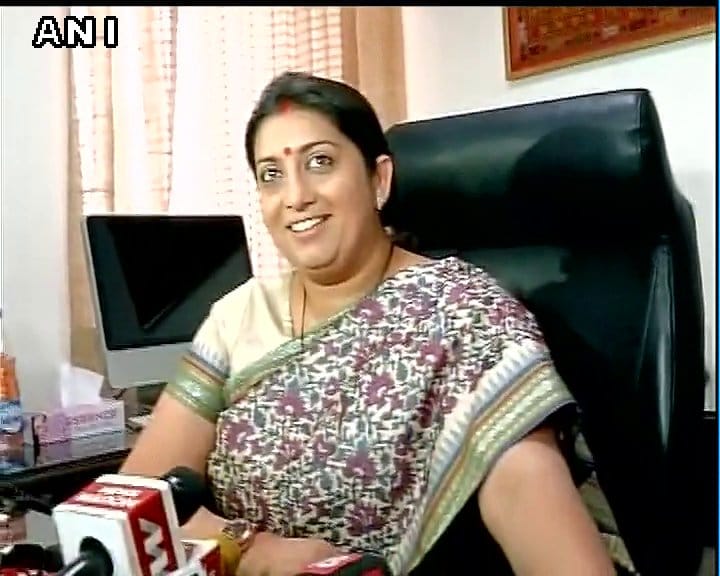 Smriti Irani answers after taken charge on Textiles Ministry.