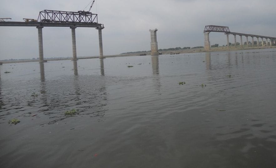 One and a half feet of water in the river raise