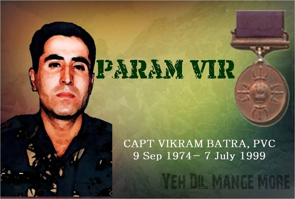 param vir chakra captain vikram batra, kargil war