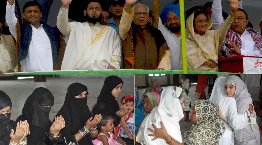 women perform namaz at lucknow aishbagh eidgah