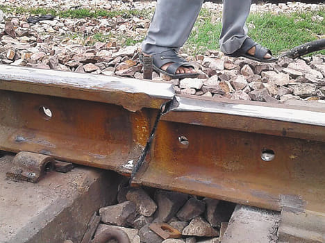 Several trains passed through the broken railing