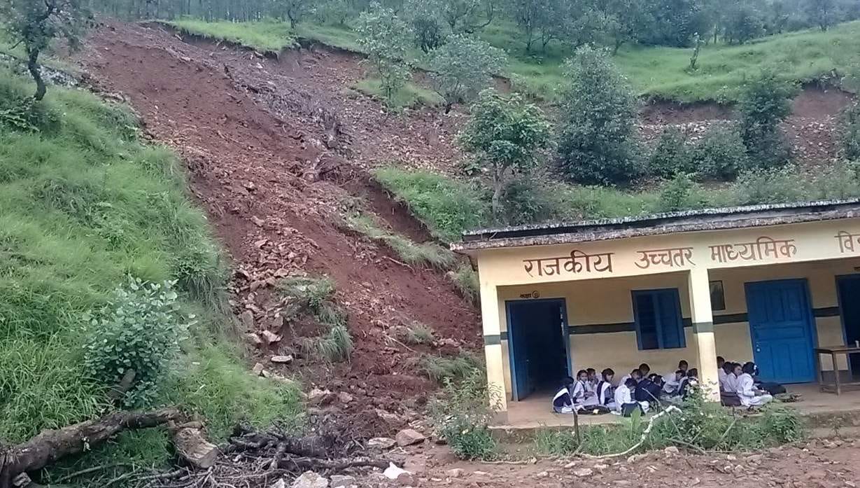 Primary School at risk from debris.