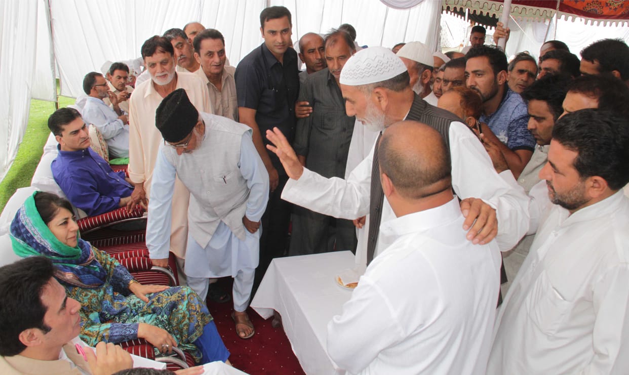 Mehbooba met people on Eid