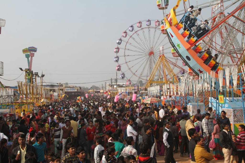 The devotees are roaring in the Goddess of the village.