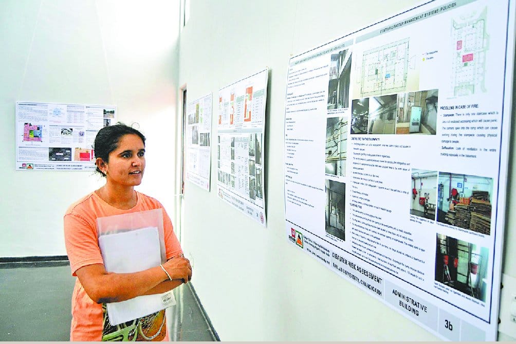 exhibition, disaster management exhibition, punjab university exhibition, campus, chandigarh