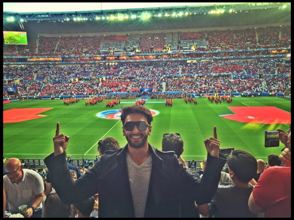 actor ranveer singh celebrated his birthday at euro cup