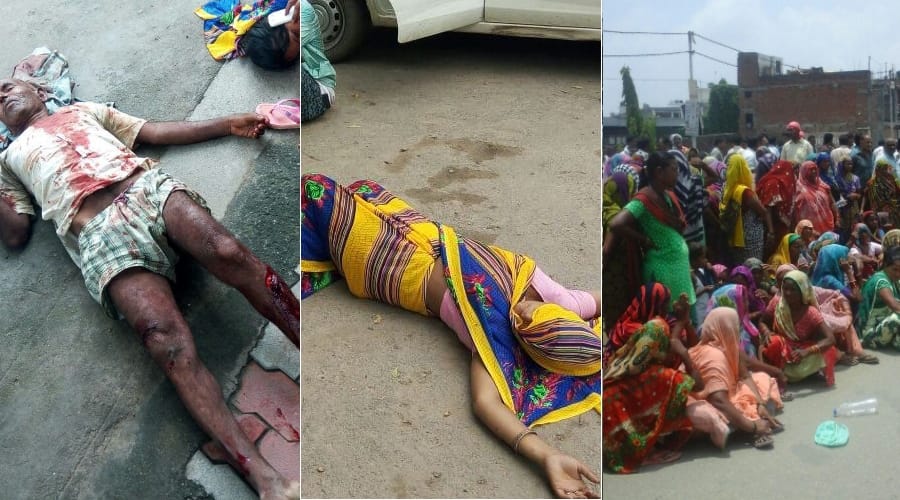 sp leader vijay bahadur goons brutal attack on villagers