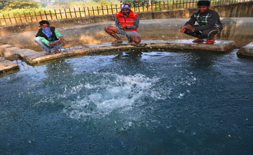 hot water come from pond with one clap