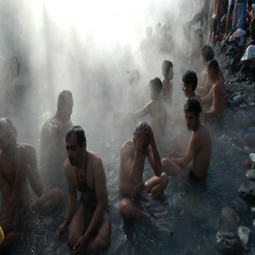 hot water come from pond with one clap