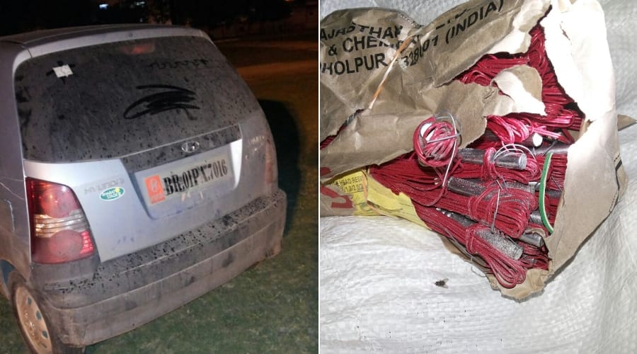 detonator found in heirless car in kanpur