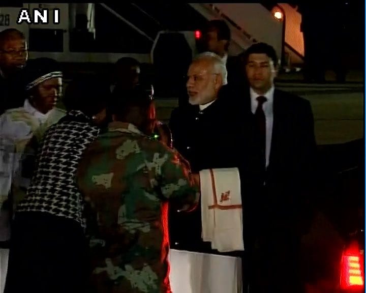 PM Modi reaches south africa after Mozambique.