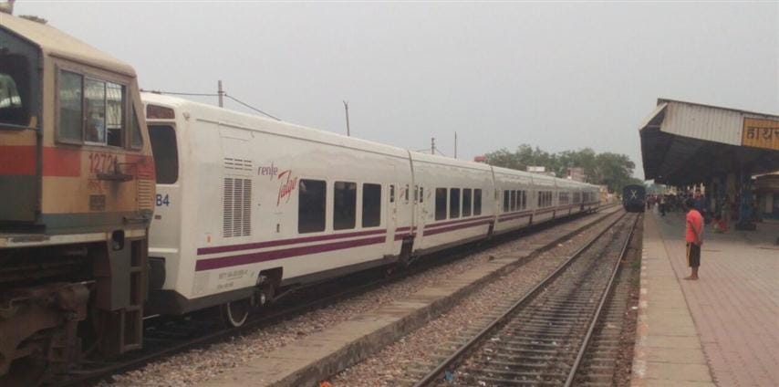 Ta;go Train passes threw Hathras for trial