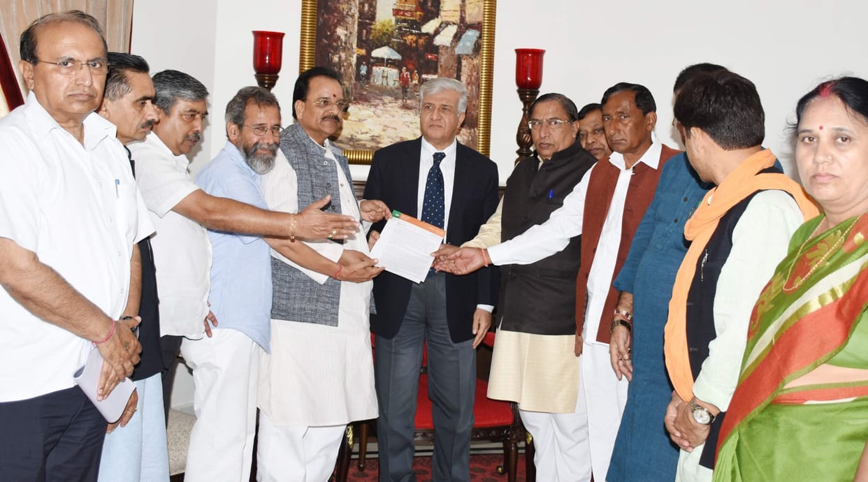 bjp leader met governor, says no relief to disaster victims.