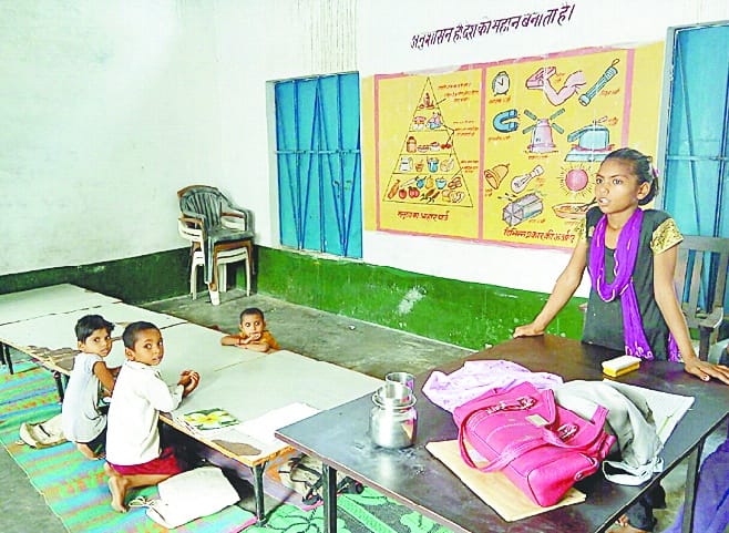 Children in school are enrolled himself