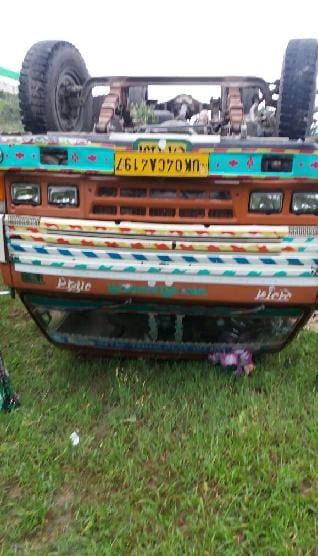 Loaded Canter rolled Road, driver injured