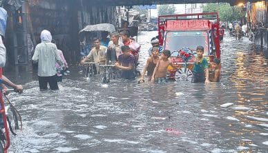 clean drains In the paper swept  on the streets 