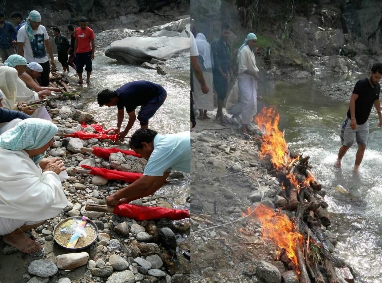 Effigies burn in bastari in the place of dead body.