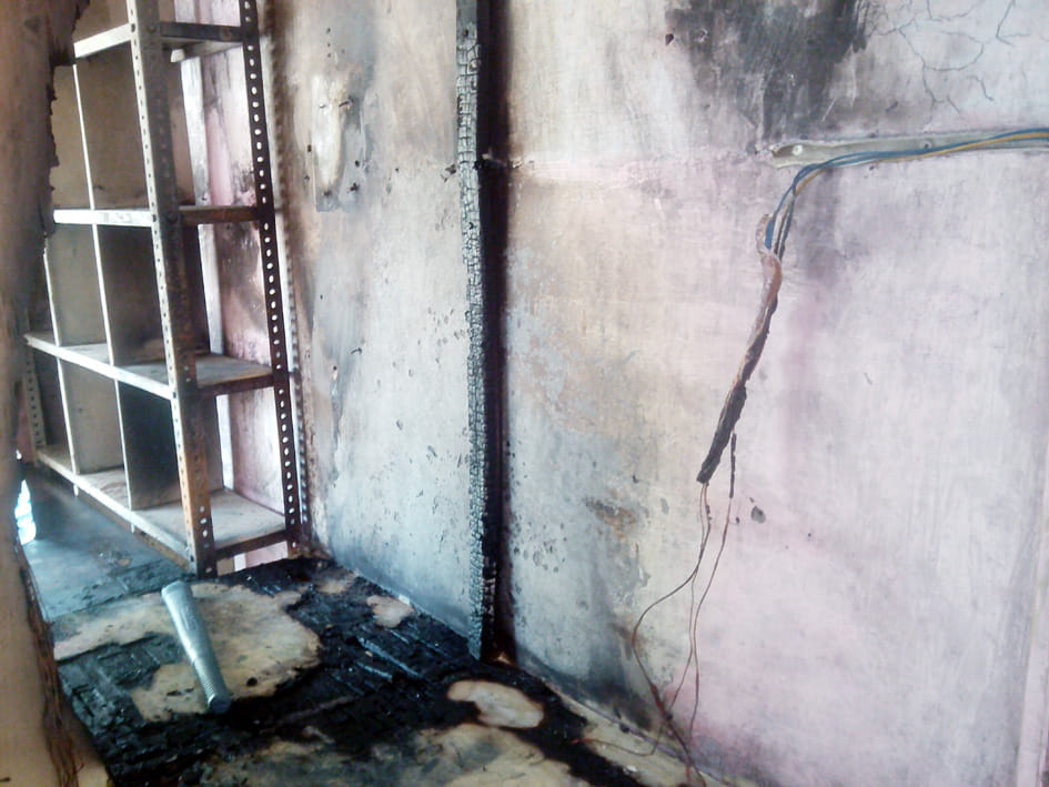 Fire caused by a short circuit, the loss of one and a half million
