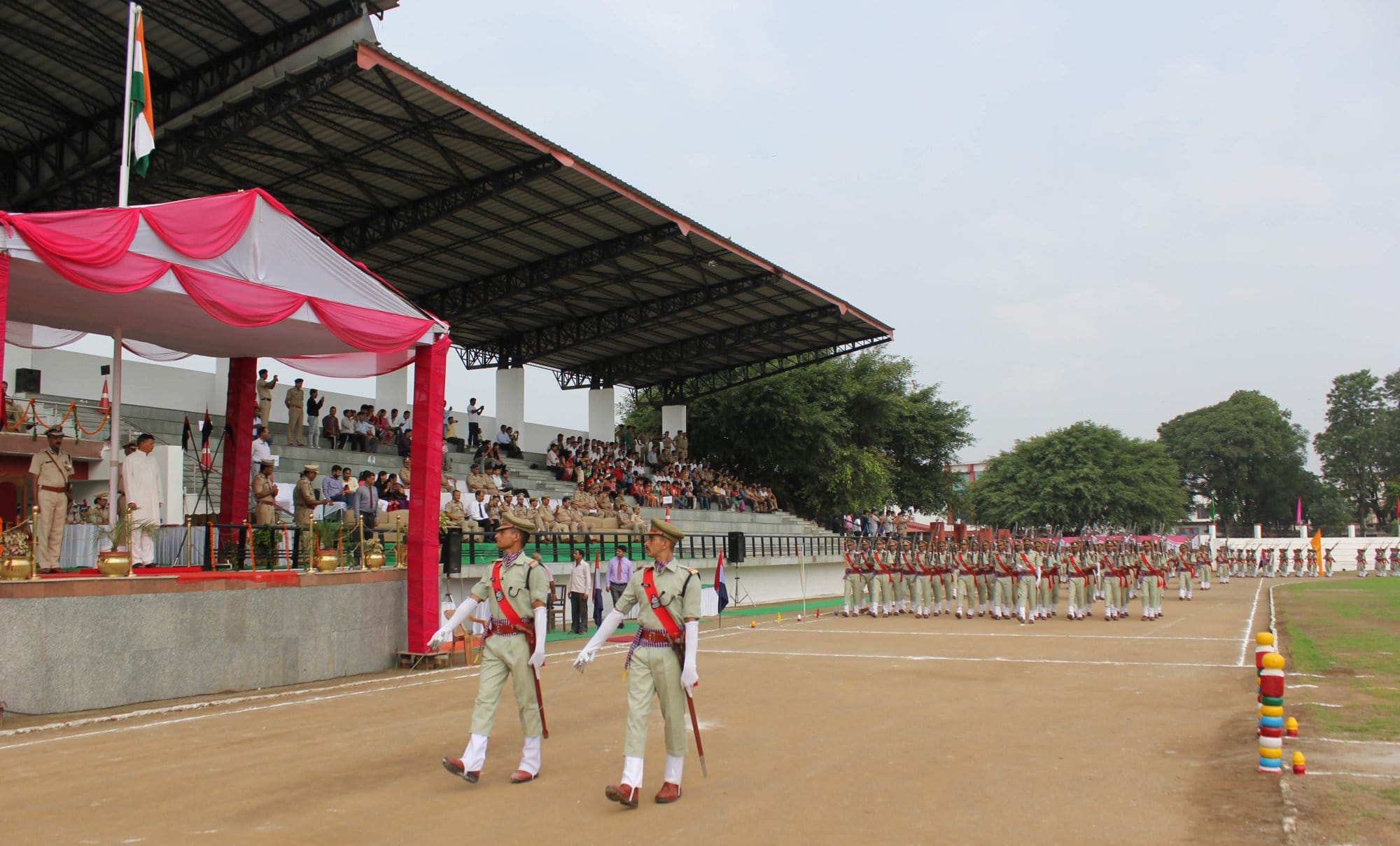 pop rehersal parade of police.