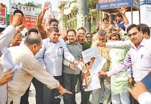 protest near ambedkar crossing