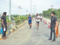 police bharti : 6 thousand candidate runs, many fell down, kurukshetra