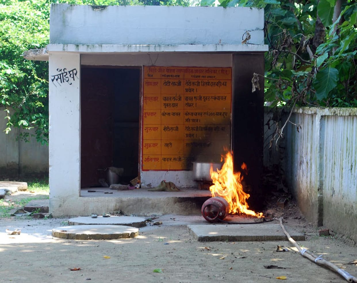 The fire started in the cylinder to make MDM