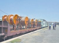 train, electric train, electrification, runnig, fatehabad, harayana