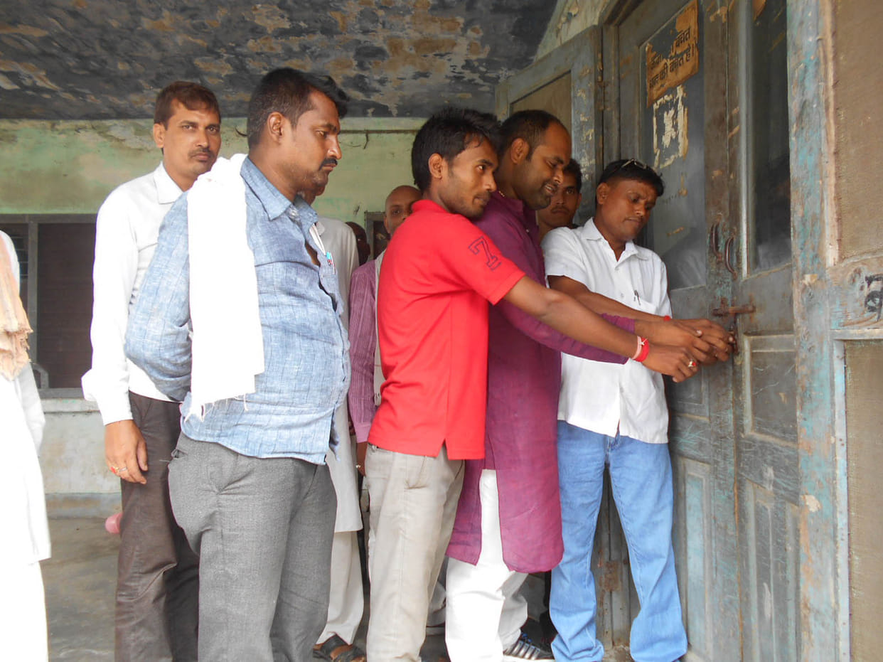 Angry over fault, the lock smashed Substation