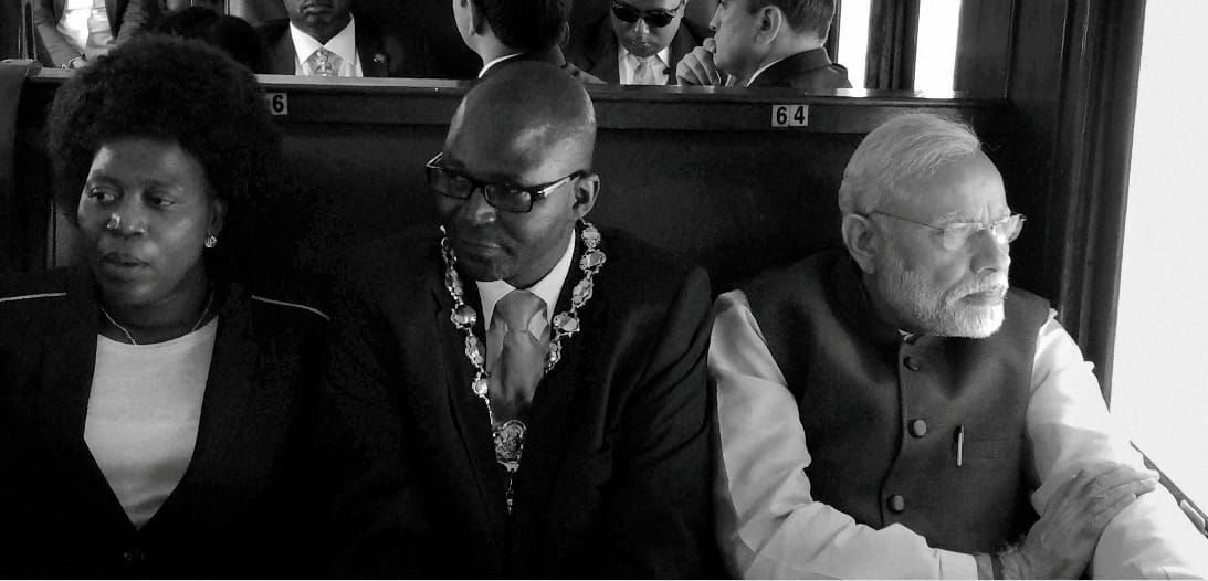 PM Modi reaches Pietermaritzburg railway station in Durban (South Africa).