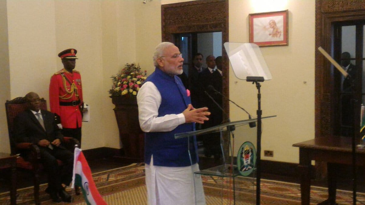 prime minister narendra modi addresess pc in tanzania