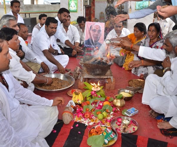 Celebration of Rajnath Singh's birthday.
