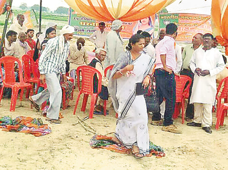 The BJP leader said the party flag trampled