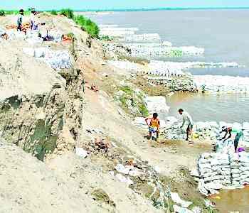 70 bigha farm of two villages occupy in Ghaghra