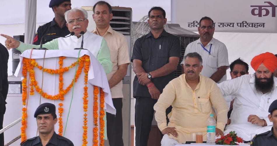 karnal bus stand inaugration, haryana cm khattar, corruption in haryana, cm khattar, karnal, haryana