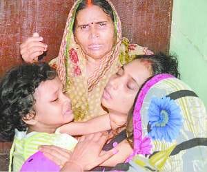 The young man jumped into the ganga