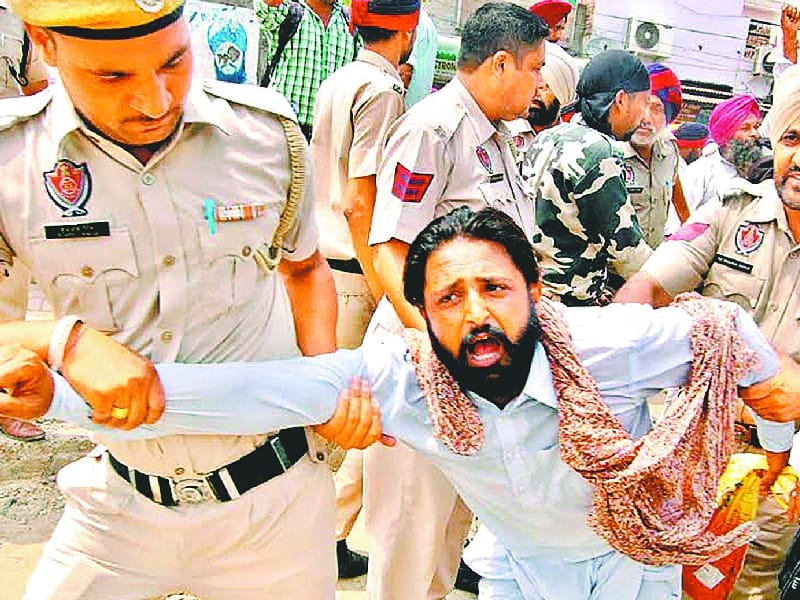 farmar protest, police action, bathinda