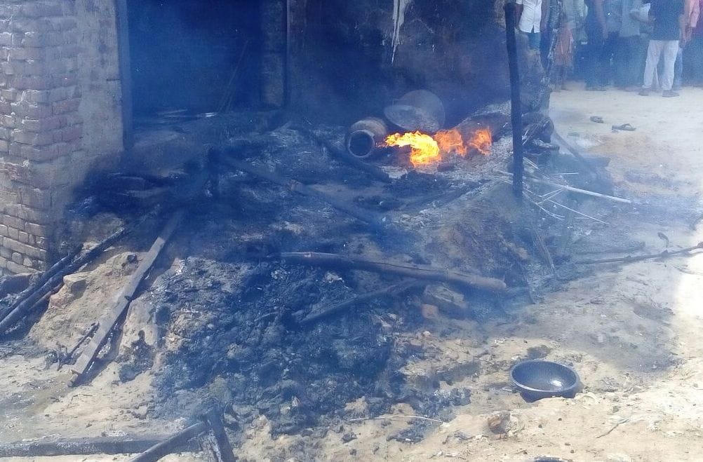 Fire caused by a gas leak in the cylinder