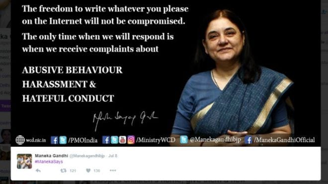 maneka gandhi trolled on social media