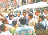 sdm, visit, spot, water logging, fatehabad, harayana