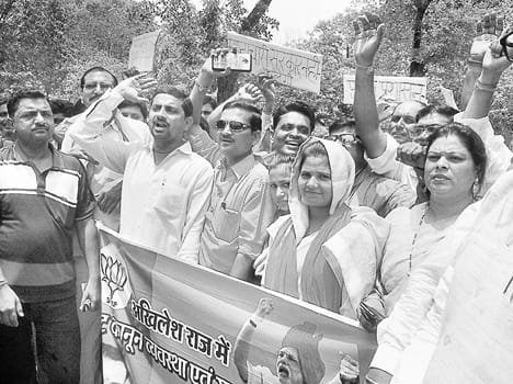 BJP members shouted anti-government slogans in