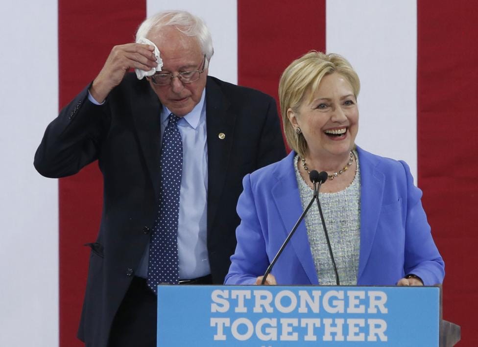 SANDERS ENDORSES CLINTON